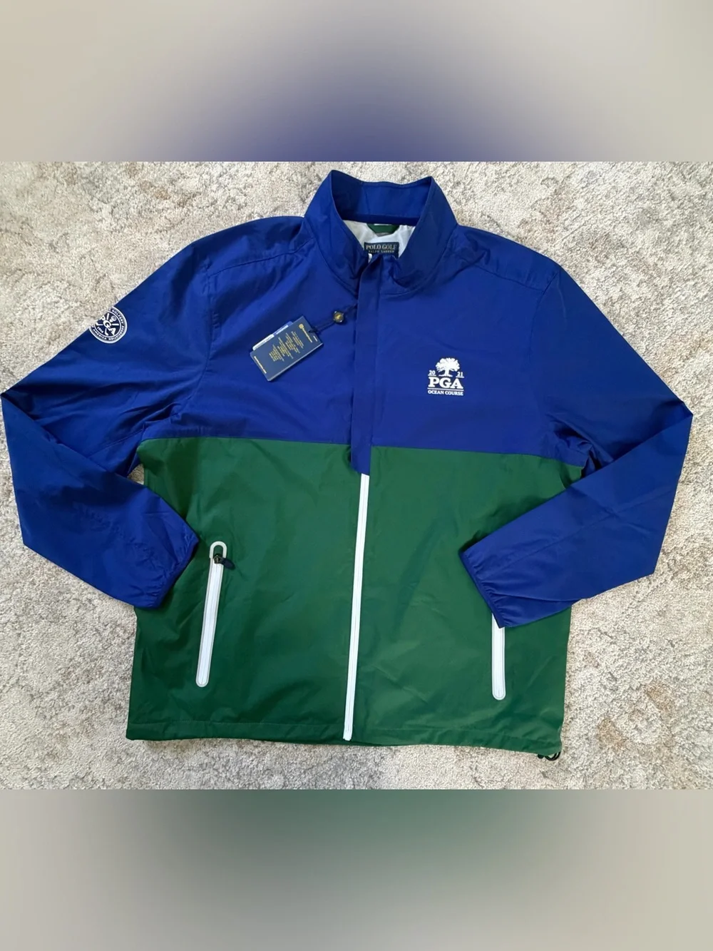 Polo by Ralph Lauren PGA Ocean Course Colorblock Windbreaker - Blue & Green